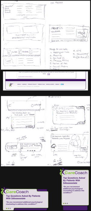 Sketches compared to final deliverable