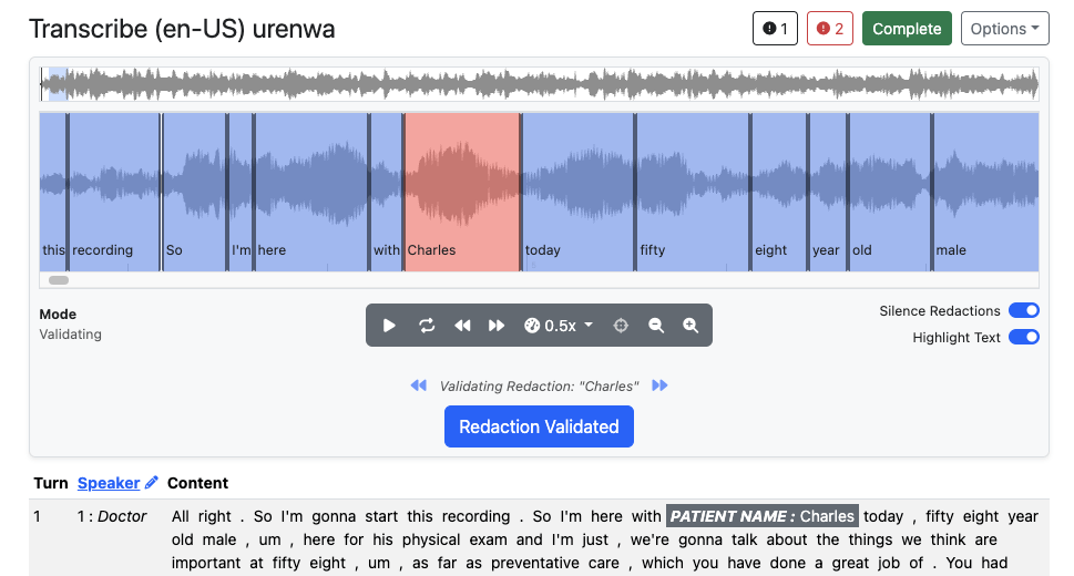Audio editing highlight