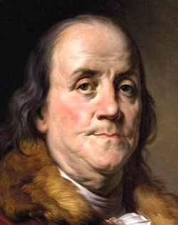 Joseph Siffred Duplessis' oil on canvas portrait of Benjamin Franklin from 1778